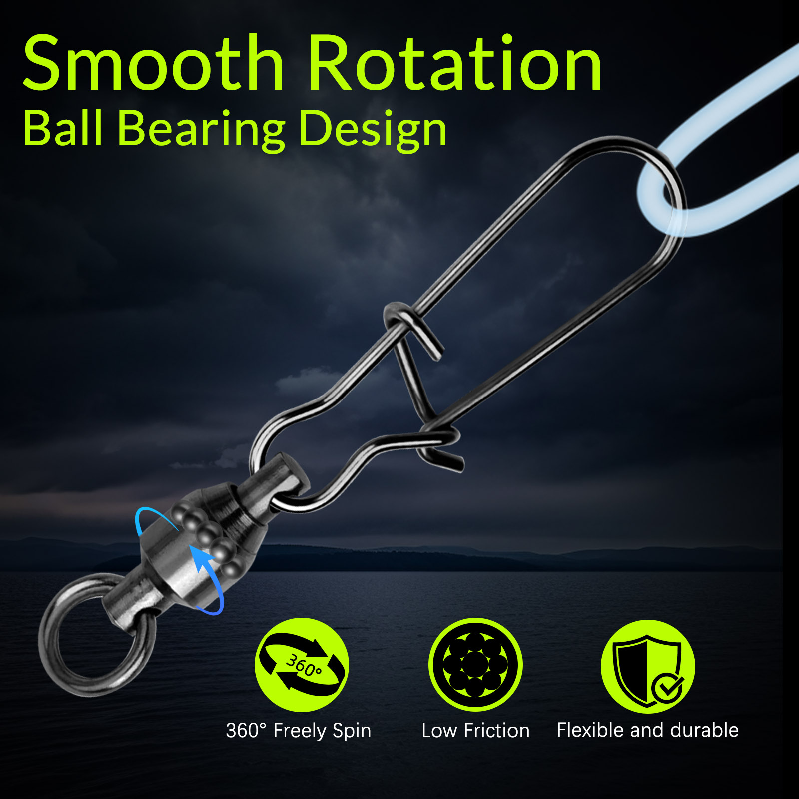 9KM 10PCS Ball Bearing Swivel  - Freshwater Line recension och pris
