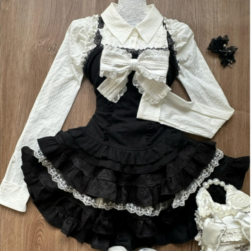Y2k Aesthetic Lolita Style 3 P - Fly Line recension och pris