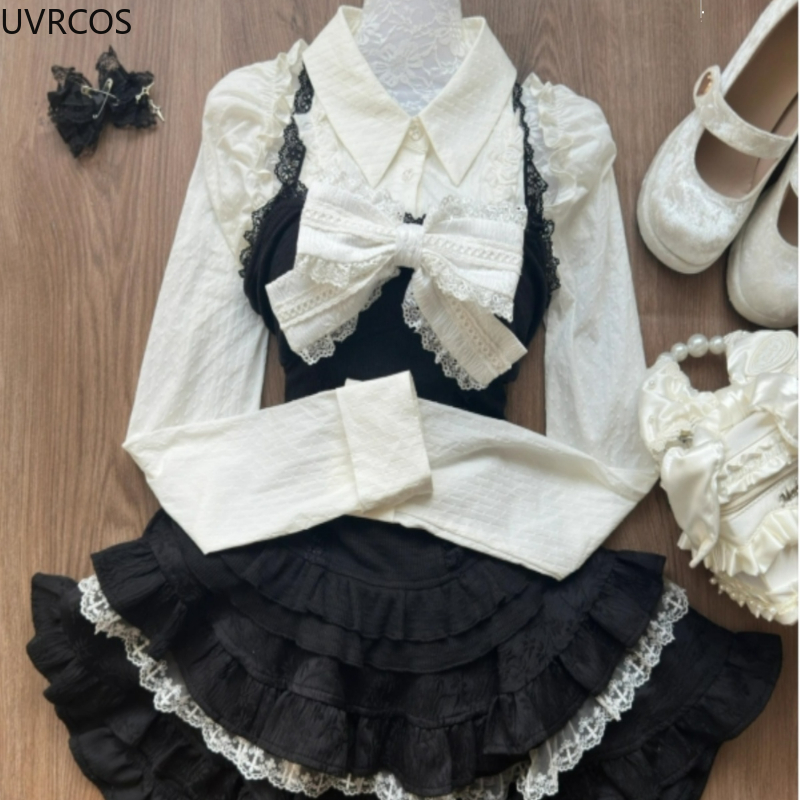 Y2k Aesthetic Lolita Style 3 P - Fly Line recension och pris