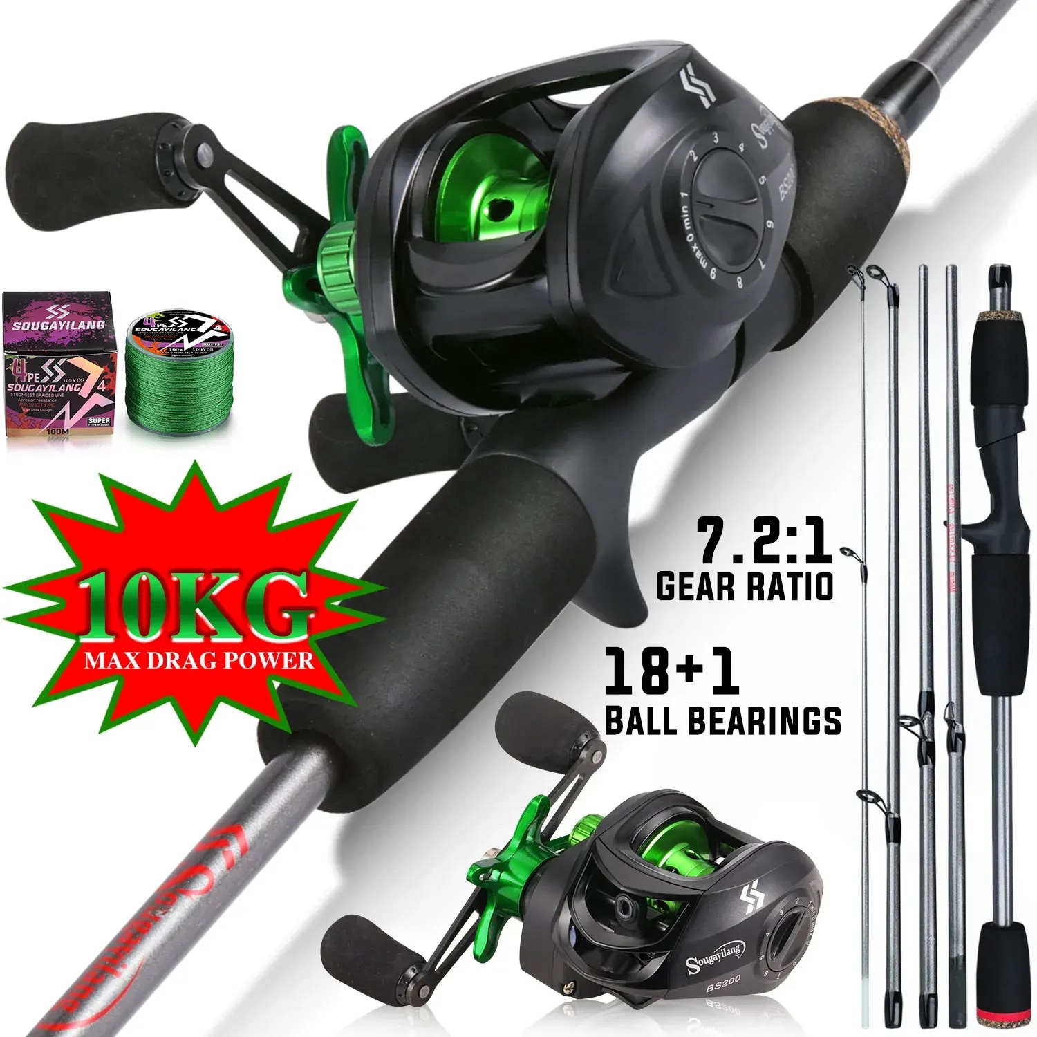 Sougayilang Fishing Rod Combo  - Fishing Line Spooler recension och pris