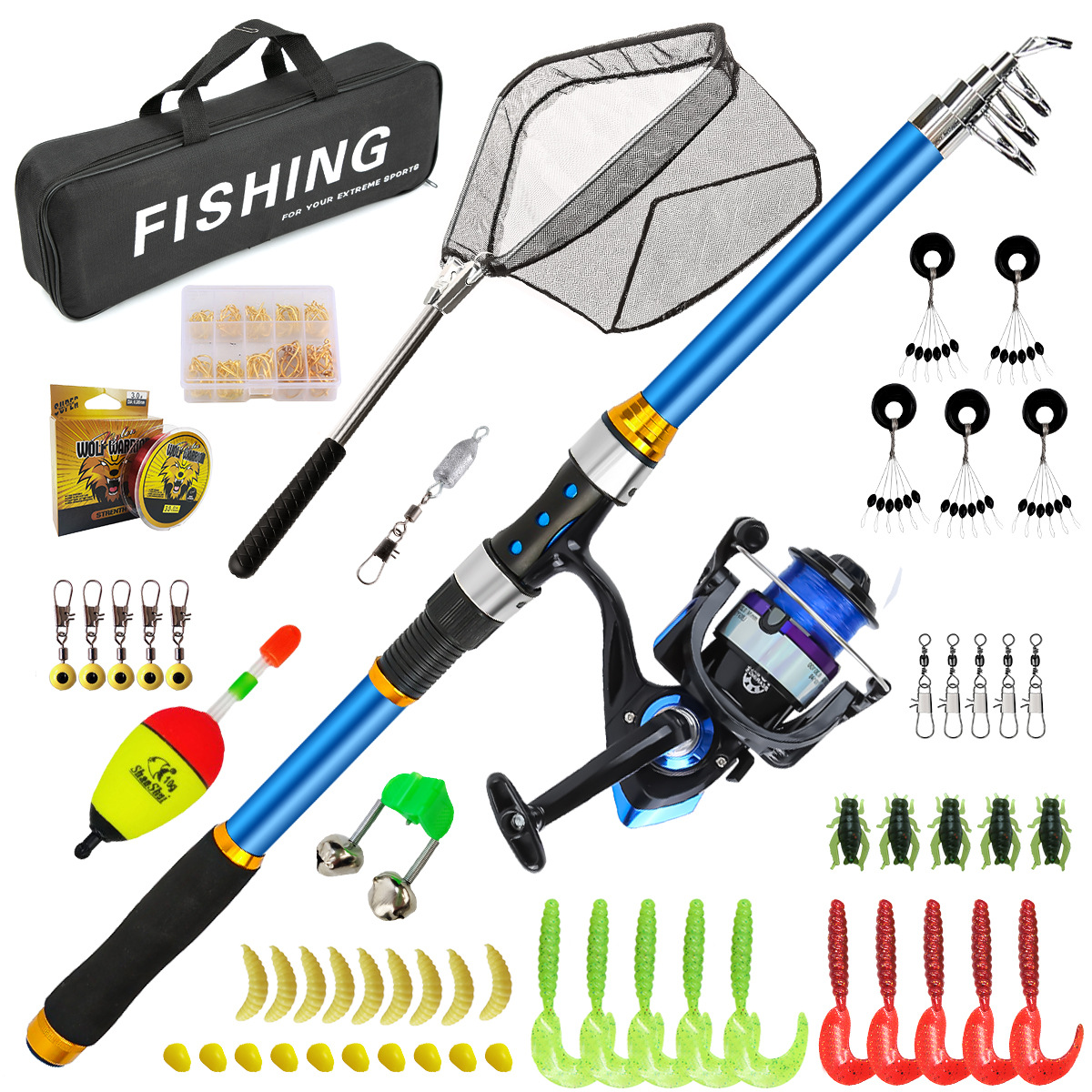 2.1-3.6M Telescopic Glass Fibe - Fishing Line Spooler recension och pris